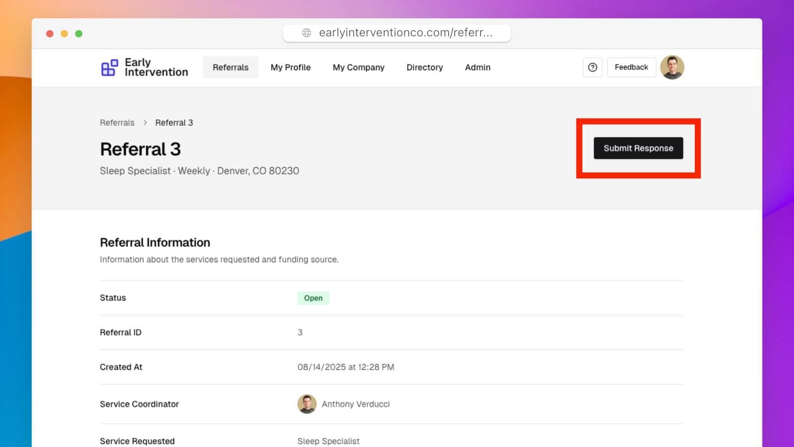 Submitting Referral Response